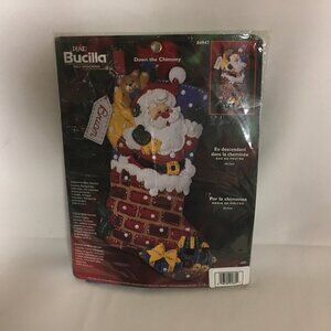 Bucilla Felt Stocking 84947 Down The Chimney Toy Sack Gift Santa Christmas